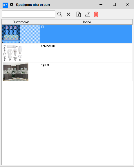 Довідник піктограм